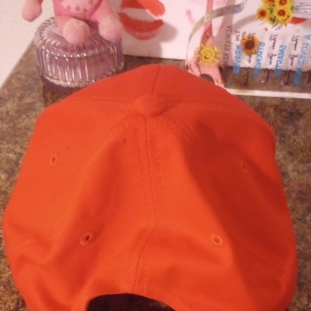 Orange Snapback Hat With Structured Crown - image 5